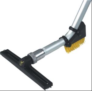 Wand-mounted grout brush