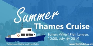 Tickets on sale for The Hill Club Summer Thames Cruise